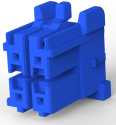 Plug housing, 4 pole, pitch 3.3 mm, straight, blue, 2-1971905-2