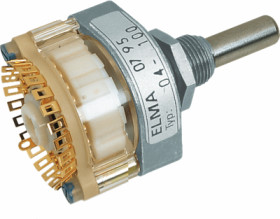 Step rotary switches, 2 pole, 6 stage, 30°, interrupting, 2 A, 42 V, 04-1264