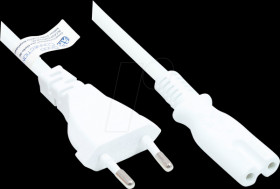 P0370-W030 Euro plug type C to C7 , white, 0.75 mm², 3 m
