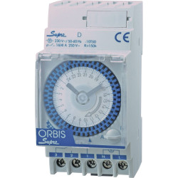 ORBIS OB290132N SUPRA D Timer DIN Rail Mount Analogue 230V AC