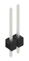 Pin header, 2 pole, pitch 2.54 mm, straight, black, 10048387