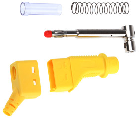 Adapter z wtykiem bananowym Męski Śruba typ Wtyk bananowy Żółty 32A Staubli rozmiar 4 mm