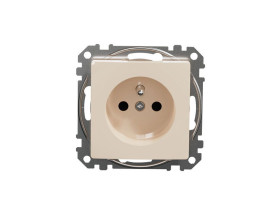 SEDNA DESIGN & ELEMENTS Gniazdo pojedyncze z uziemieniem z przesłonami beżowe SDD112011 SCHNEIDER ELECTRIC