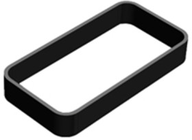 Enclosure ring, TPU, (L x W x H) 90 x 46 x 13 mm, black, RWK-3.9