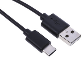 Kabel USB Złącze A USB C Złącze B USB A dł. 1m Przewód USB USB 2.0 kolor: Czarny