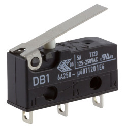 ZF DB1C-A1LB Microswitch SPDT 6A 250V AC, Short Lever, Solder
