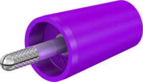 Screw-clamping adapter, 4 mm plug, spreadable to 4 mm socket, purple, CAT II, 24.0161-26