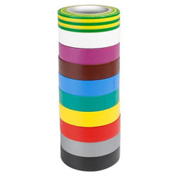 Adam Hall 580813RNB10 Electrical Tape Set 10 Colour 10m x 15mm PVC