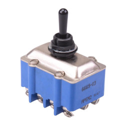 6669-03 APEM Black On-Off-On 12mm Toggle Switch 4PDT 6.5A
