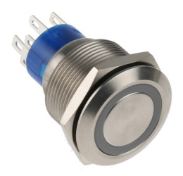 Nasadka przełącznika Chwilowy DPDT średnica wycięcia 22.2mm, montaż panelowy RS PRO