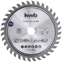kwb 581868 Circular Saw Blade 130x16mm hard Metal fine tooth 1pc