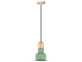 VT-7125 Lampa wisząca beton + drewno zielony średnica: 125 3856 V-TAC