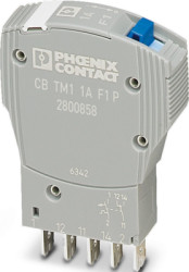 Circuit breaker, thermal-magnetic, 1 pole, 1 A, 50 V (DC), faston plug, IP30, 2800858