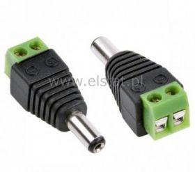 Wtyk DC 2,1 / 5,5 z szybkozłączem kostka