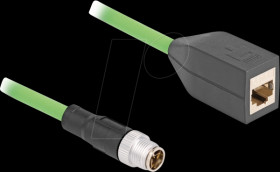 60572 M12 cable, X-coded, 8 pin, male / RJ45 female, 0.5 m