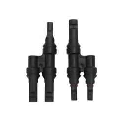 3-way T-type MC4 Solar Connector Splitter - for Photovoltaic Panels