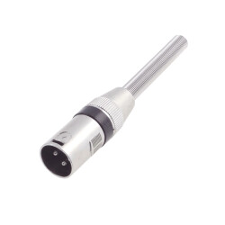 Wtyk XLR męski 3-pin z odgiętką czarny