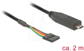 63947 Converter USB Type-C 2.0 male &gt; TTL 5 V 6 pin pin header female