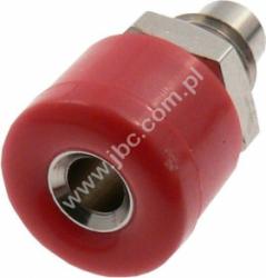 RC-187 RT Gniazdko mini izolowane 2,6mm, mont.M5, lutowane, czerwony, RC187RT, WYPRZEDAŻ