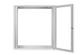 Szafa wisząca SIMPLE 19 12Ux555x400mm IP30, ściany boczne pełne, drzwi z szybą SZWS-19-12U-40-DS 19-8001SZWS-19-12U-40-DS