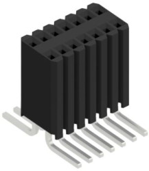 Socket header, 14 pole, pitch 1.27 mm, angled, 10027170