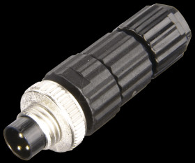 ELST 4008 V SCHWARZ 4-pin cable plug ELST M8, straight