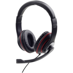 Gembird MHS-03-BKRD Over-ear headset Corded Black Red Volume control