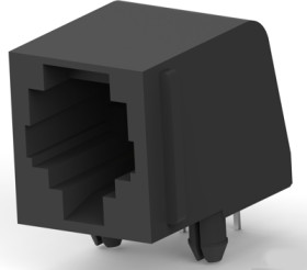 Socket, RJ11/RJ14, 4 pole, 6P4C, Cat 3, solder connection, PCB mounting, 5520250-2
