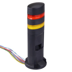 LD6A-2DZQB-RY Red/Yellow Stack Light LED Tower with Sounder & Flasher Direct Mount 24VAC/DC IDEC