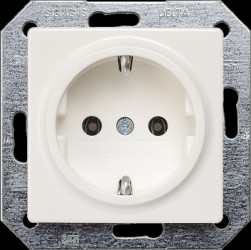 German schuko-style socket, white, 16 A/250 V, Germany, IP20, 5UB1511-0KK