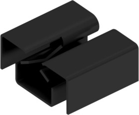 Clip-on heatsink, (L x W x H) 19.05 x 21.84 x 10.2 mm, 21.2 K/W, black anodized, 10006519