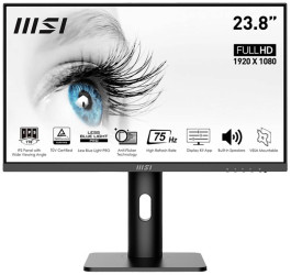 MSI PRO MP243PDE Monitor EEK E (A - G) 60.5 cm (23.8 cal) 1920 x 1080 px 16:9 5 ms DisplayPort, HDMI, słuchawki (jack 3,