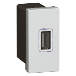 MOSAIC Gniazdo zasilające 1xUSB 5V 750 mA aluminium 079391