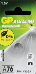 05076AC1 Alkaline button cell, 110 mAh, A76