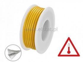 Kabel silikonowy - żółty; cynowana miedź 0,5mm2