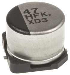Aluminiowy kondensator elektrolityczny 47μF 50V dc SMD Panasonic roztaw: 2.2mm 8 (Dia.) x 6.2mm