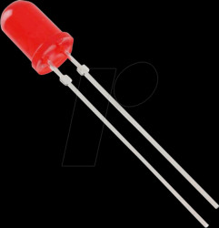 TLUR5401 LED, 5 mm, wired, red, 15 mcd, 630 nm, 60°