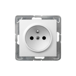 Gniazdo pojedyncze z uziemieniem białe GP-1YZ/m/00 Impresja Ospel