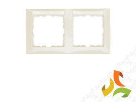 BERKER B.KWADRAT Ramka 2 podwójna pozioma z polem opisowym krem połysk 10228912 HAGER