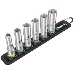 Wera 05004565001 Belt C Deep 1 Socket Set 1/2&quot; Drive 6 Piece
