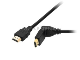 Kabel HDMI - HDMI 3m kątowy BLACK 2.0