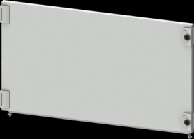 Compartment door, rectangular, sheet steel, (W x H x D) 800 x 450 x 25 mm, light gray, for built-in installation devices, 8PQ204