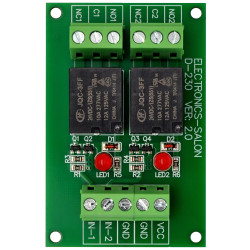 ELECTRONICS-SALON 2 SPDT 10Amp Power Relay Module, DC 24V Version.