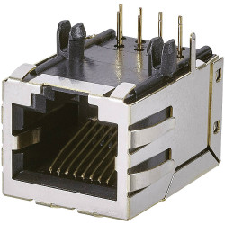 EDAC A00-108-220-450 Modular Panel Jack 1-Port 8P8C Black Vertical