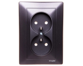 SEDNA Gniazdo podwójne z/u 16A 250V grafitowe SDN2800670