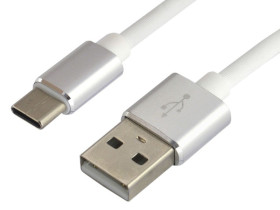 Kabel USB A do USB-C 1m QC3.0 silikonowy biały 3A