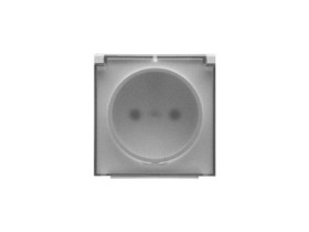 SIMON 55 Pokrywa gniazda pojedynczego z klapką transparentą do: SGZ1CM, SGZ1M jasnoszary mat TGZ1BUZP/114A KONTAKT SIMON