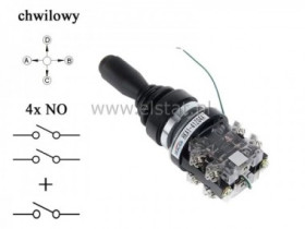 Joystick; 4 pozycje; chwilowy; 4xNO+ NO reset