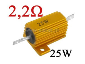 Rezystor drutowy 2,2 ROhm 25W z radiatorem