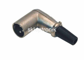 Wtyk mikrof. 3PIN kab. męski kątowy srebrny XLR